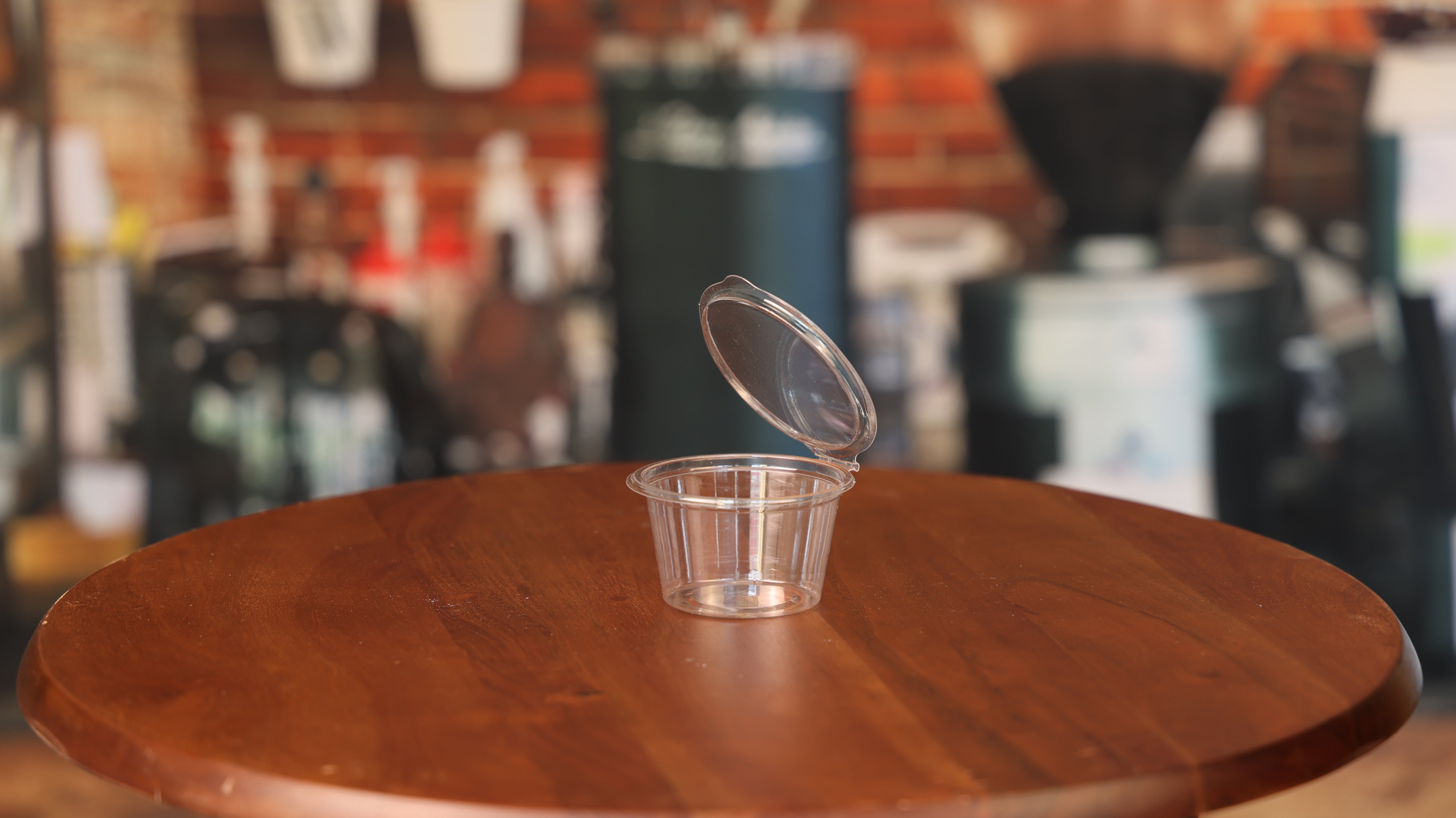 Plastic Portion Cup with Hinge Lid