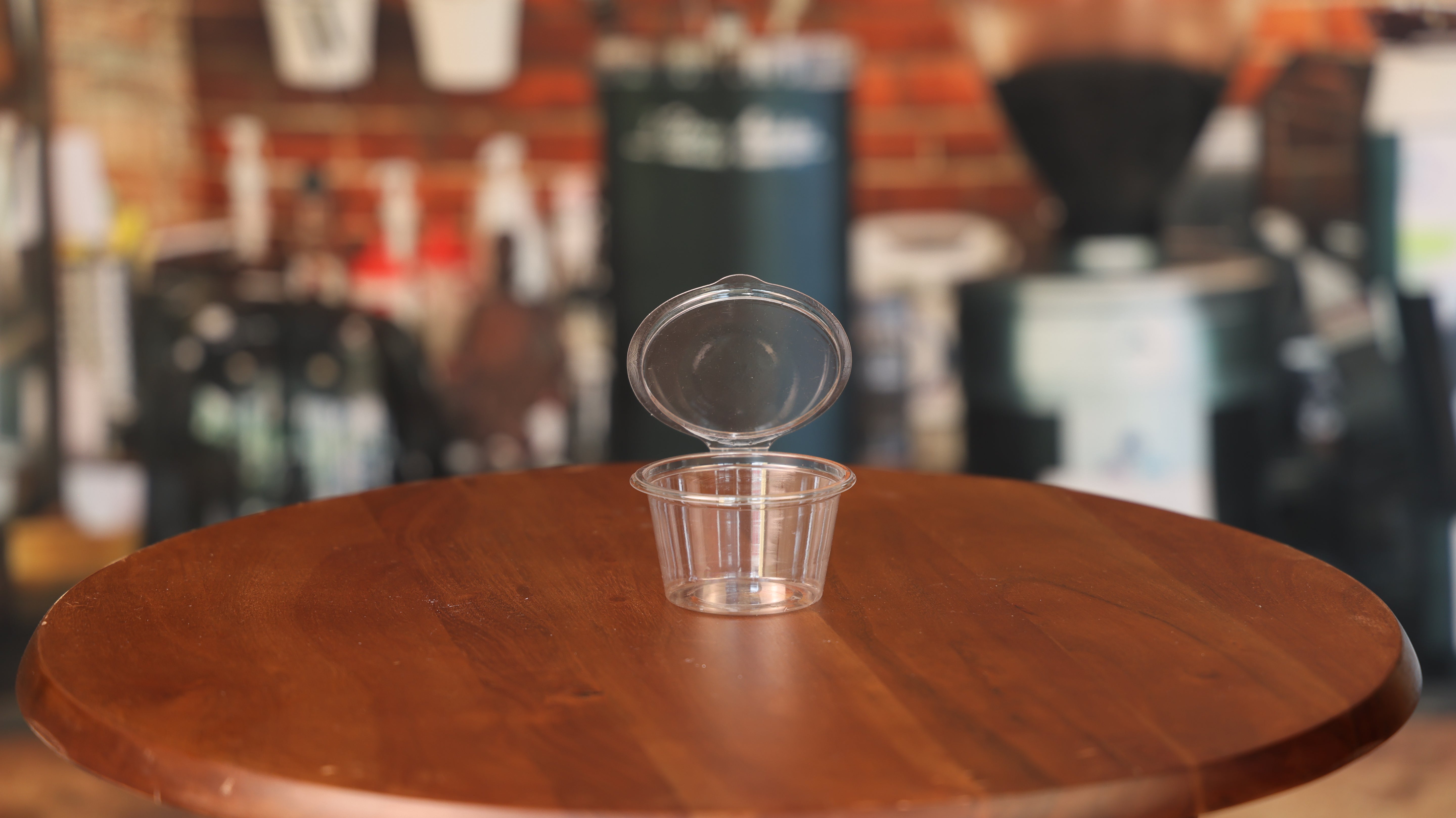 Plastic Portion Cup with Hinge Lid